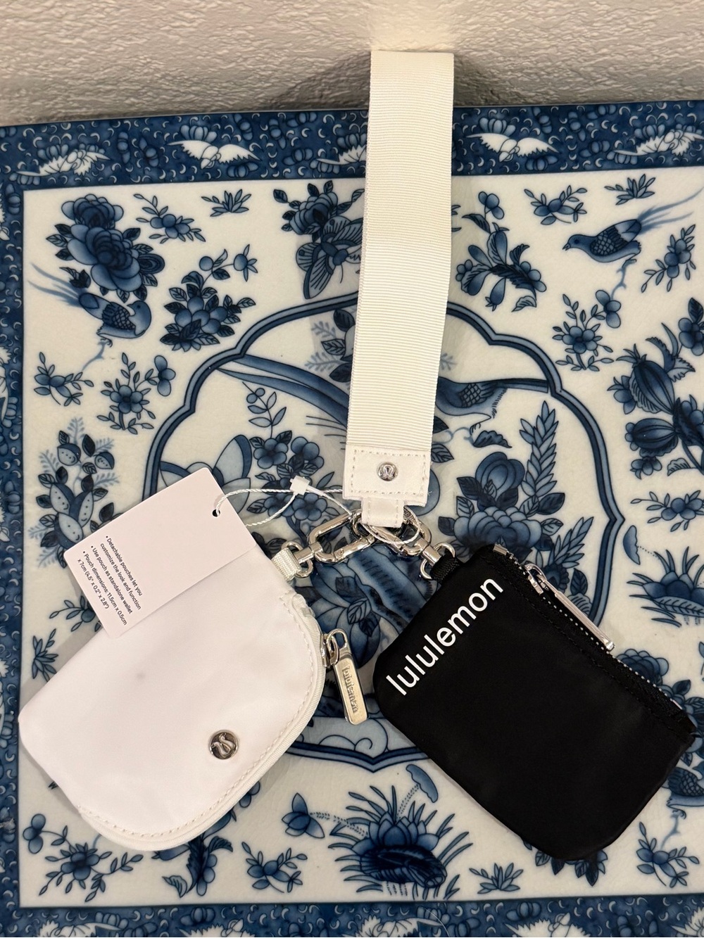 lululemon athletica Black & White Key Pouch Duo with Strap nwt